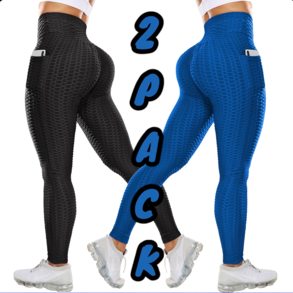 2 Women's Pocket Leggings Comfy Booty lifting Yoga Pants for ladies